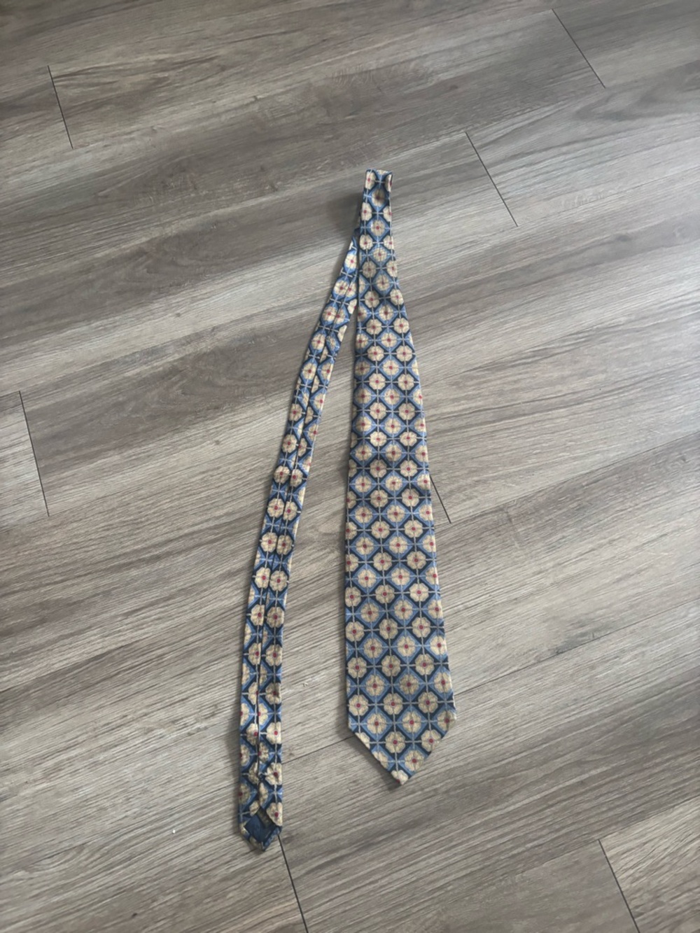 Valentino Blue Geometric Silk Tie